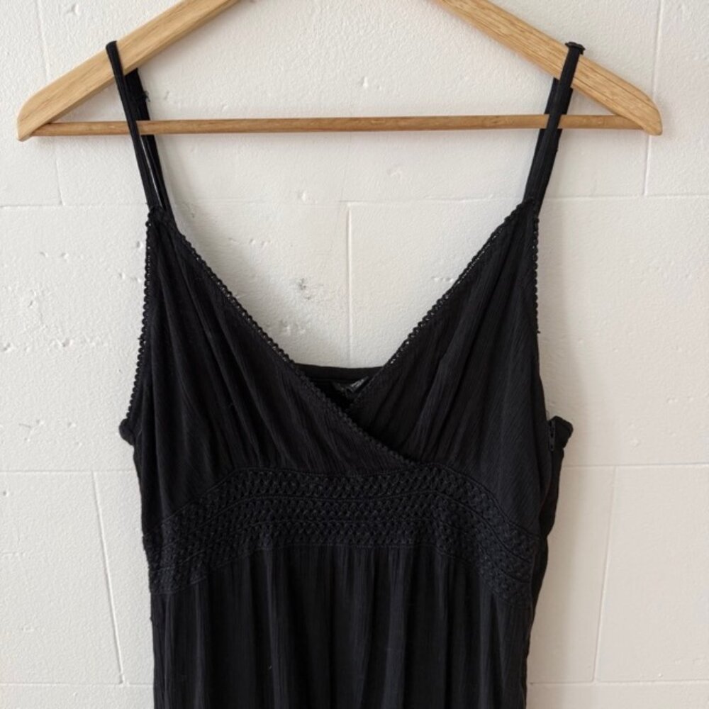 Le Chateau | Cotton & Crochet Black Boho Strappy Maxi Dress | Size Medium - Picture 2 of 9
